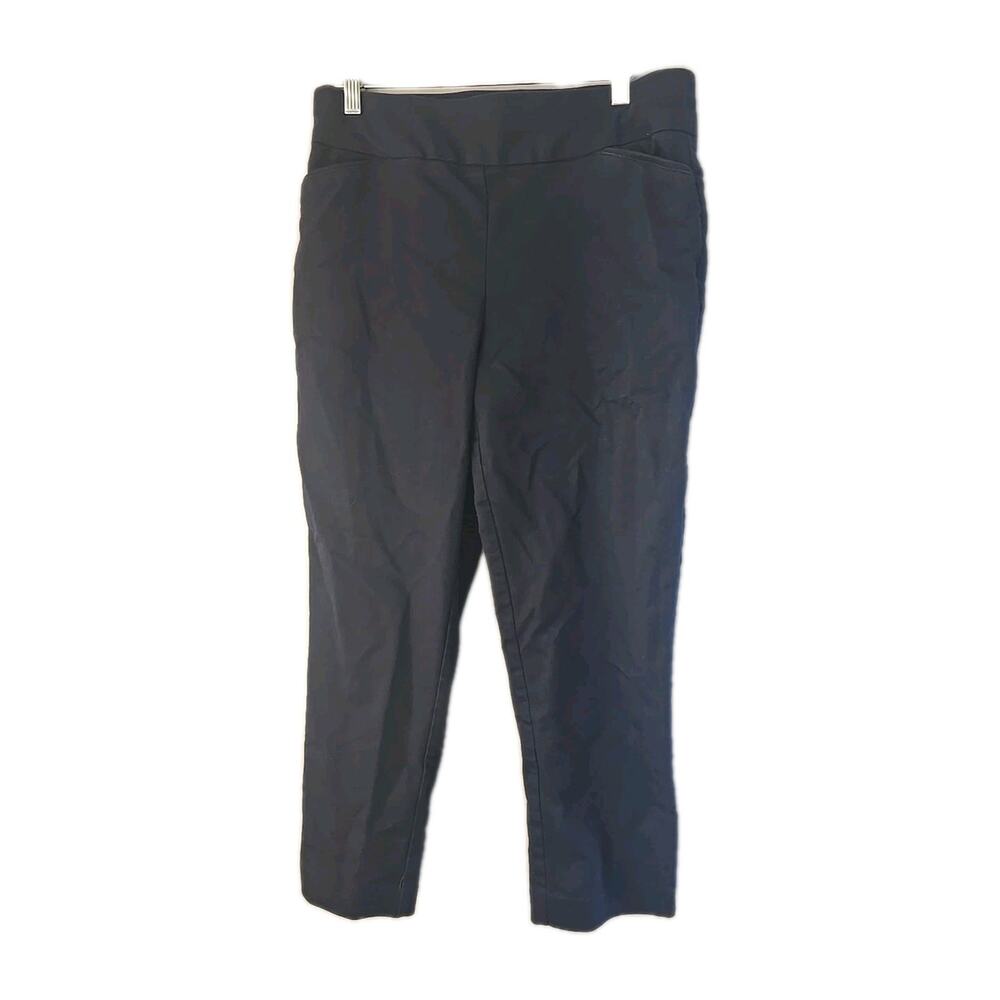 Croft & Barrow The‎ Effortless Black Casual Cropped Pants Womans Size 10P Short
